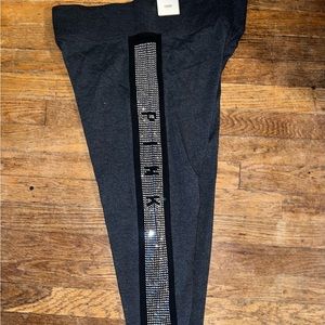 NWT VS Pink Yoga Leggings With Bling. Blingy Leggings, Size XL